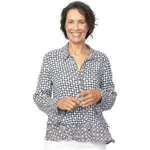 Habitat Women's Bracelet Sleeve Shirt Small Black White